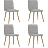 vidaXL Eetkamerstoelen 4 st stof wolk grijs