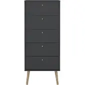Ebuy24 Bodo kommode 5 lades matgrijs.