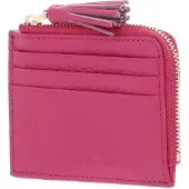 Coccinelle Leren Kaarthoes Tassel Credit Card Holder New Fucsia Paars