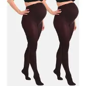 Mamsy - 2-Pack Opaque Zwangerschapspanty 60den - Wijn - M