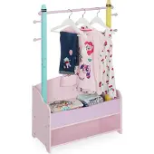 Relaxdays kledingrek kinderen - 4 haken - 2 planken - kinderkamer - kapstok