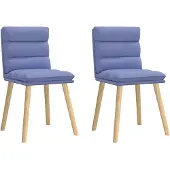 vidaXL Eetkamerstoelen 2 st stof jeansblauw