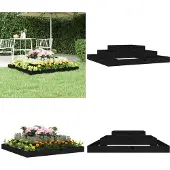 vidaXL Plantenbak 110x110x27 cm massief grenenhout zwart