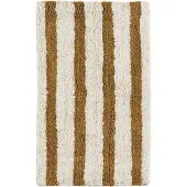 Madam Stoltz - Gestreepte Badmat - mosterd/wit - katoen - 50x80cm