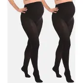 Mamsy - 2-Pack Opaque Zwangerschapspanty 60den - Zwart - L