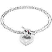Tommy Hilfiger Armband 'TOGGLE HEART' zilver