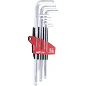 Wiha 07185 Inbus Haakse schroevendraaierset 1.5 mm, 2 mm, 2.5 mm, 3 mm, 4 mm, 5 mm, 6 mm, 8 mm, 10 mm 9-delig