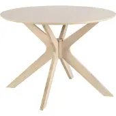 Ebuy24 Duffy eettafel Ø105 cm eiken fineer, massief eikenhouten poten.