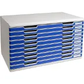 Exacompta MODULO A3-ladebox 10 laden blauw, voor A4-A3+, stofdicht, stil met veiligheidsstop, stapelbaar