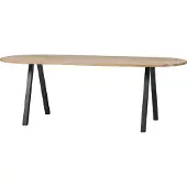 Woood Tablo Tafel Ovaal met U-Poot - Eiken/Metaal - 75x220x90