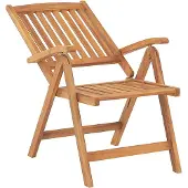 Beliani JAVA - Tuinstoel set van 6 - Lichte houtkleur/Cremewit - Acaciahout