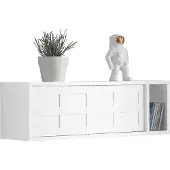 SoBuy FHK18-W Kapstok Wandplank met Schuifdeur