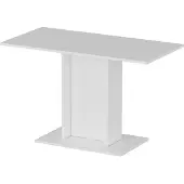 En.casa Eettafel, keukentafel, eetkamertafel, wit, zuilvormig, rechthoekig, 75 x 120 x 60 cm, geschikt voor 4 personen