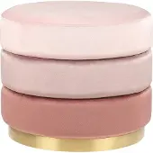 Beliani LOUIN - Poef - Roze - Fluweel