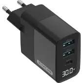 Sitecom 30 W GaN Power Delivery wandoplader met led-scherm
