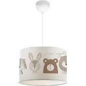 Lux.pro Kinder hanglamp Rugby wit met dierenmotief