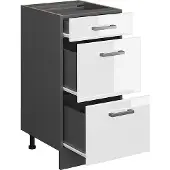 Vicco R-Line Keukenonderkast – 40 cm met laden, zonder werkblad Wit Hoogglans