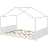 En.casa Kinderbed Simo huisbed 200x140 cm wit []