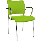 Topstar Bezoekersstoel - stof - gestoffeerde rugleuning - groen - set van 2