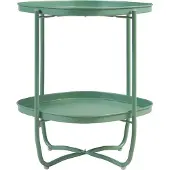 En.casa Tuintafel Sandefjord bijzettafel metaal 57,5x46x46cm groen []