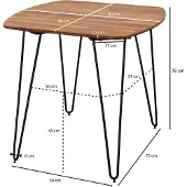 Wohnling Eettafel KELA, 80x80x76 cm, massief sheeshamhout