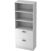 Hjh OFFICE PRO SIGNA G 7300 SG - Wit Hoogte van de map | 5 OH Kast met ophangsysteem ( afsluitbaar) Greeplijst kunststof