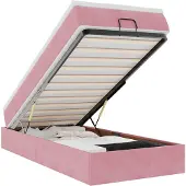 vidaXL Ottoman bed met matras 100x200 cm fluweel roze