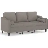 vidaXL Driezitsbank 180 cm stof taupe