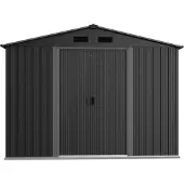Saska Garden Metalen tuinhuis - grijs - 257x205x202 cm - dubbel dak