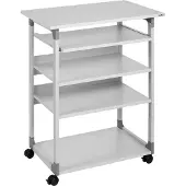 Durable Computertrolley 75 VH, in hoogte verstelbaar, breedte 750 mm, met wieltjes, grijs