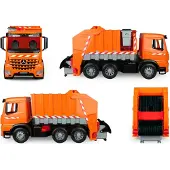 Lena Giga Trucks Vuilniswagen - Oranje speelgoed voor 3+ jaar - 71 cm