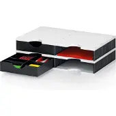 Styro Sorteerstation set styrodoc Trio, 4 vakken, zwart-grijs/zwart