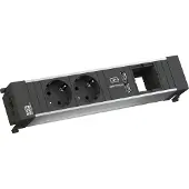 Bachmann CONFERENCE TOP FRAME Medium inbouw stekkerdoos 2x geaard contact 2x USB-oplader 1 xABD