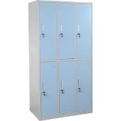 MCW Kluisje Boston T829, kluisje, kluis, metalen kast met 6 vakken ~ blauw