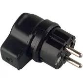 Bachmann CEE 7/7 geaarde stroomstekker | haaks | rubber | IP44 | zwart