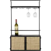 White Label Wijnkast Wall Wine Shelf Guuji Black