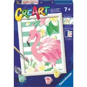 Ravensburger CreArt Think Pink Paint by Numbers Kit for Kids & Adults - All-Inclusive DIY Painting Kit Canvas | Detailed Flamingo Artwork | Ideal for