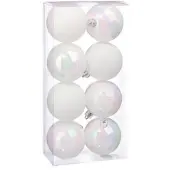 COSY&TRENDY Kerstballen wit 8 stuks / 8 cm. Cosy & Trendy