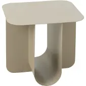 J-Line Bijzettafel vierkant metaal beige