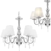 Lux.pro [] Kroonluchter 5 - armig - Isabelle - chroom, wit
