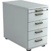 Hjh OFFICE PRO SIGNA SC50 SG - Rolcontainer Grijs Hout met 4 lades Greeplijst kunststof