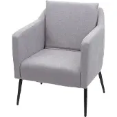 MCW Lounge fauteuil -H93a, fauteuil cocktail fauteuil relax fauteuil ~ stof/textiel lichtgrijs