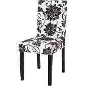 Mendler Littau eetkamerstoel, keukenstoel, stof/textiel ~ jacquard zwart, donkere poten