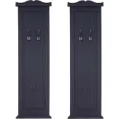 MCW Set van 2 kapstokken T33, wandkapstok, kapstokpaneel, wandhaken hout 109x28x4cm ~ donkergrijs gelakt