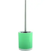 Spirella MSV Shine Toilet/wc-borstel houder - keramiek/metaal - azuurblauw - 38 cm - Toiletborstels