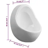 vidaXL Wandurinoir met spoelklep keramiek wit