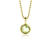 Zinzi AUGUSTUS hanger 8mm gold plated geboortesteen groen peridoot zirconia (zonder collier)