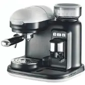 Ariete MODERNA: Espressomachine met pistonfilter en ingebouwde molen, zwart/wit