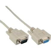 InLine Premium seriële RS232 verlengkabel 9-pins SUB-D (m) - 9-pins SUB-D (v) / gegoten connectoren - 15 meter