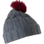 K-Up Pomponmuts met omslag KP519 - Grey / Burgundy - One size